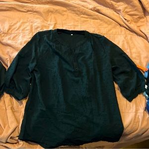 NWOT Black 3/4 sleeve blouse